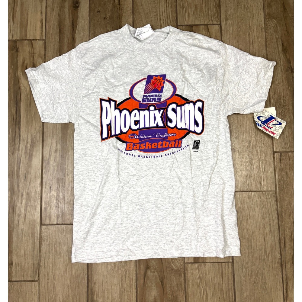 Vtg Phoenix Suns Logo Athletic‎ NBA T Shirt NWT 90s Western Conference Graphic M
